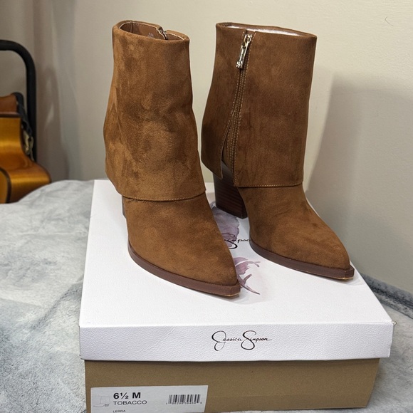Jessica Simpson Shoes - Jessica Simpson Lerra Tobacco Brown Boots - Size 6.5